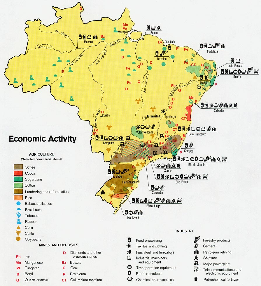 Mapa econômico do Brasil em 1977
