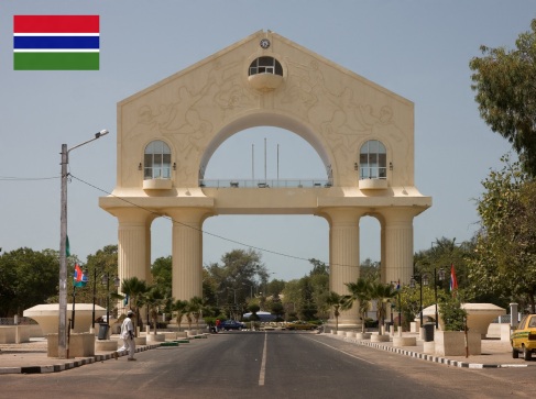 Cidade de Banjul, capital da Gâmbia.