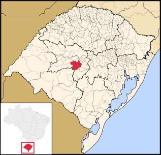 17 de Maio - Localização de Santa Maria no Rio Grande do Sul.