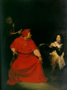 Jeanne d'Arc est interrogée par le cardinal de Winchester dans sa prison (1824)