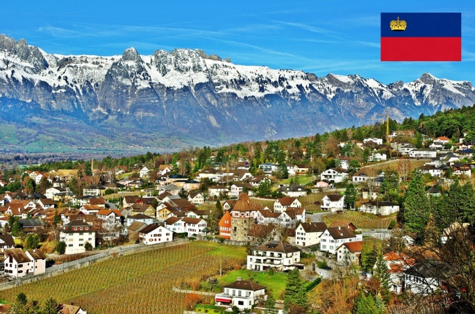 Cidade de Vaduz, capital de Liechtenstein.