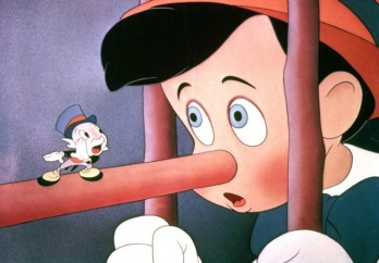 1 de Abril - Dia da Mentira, Pinocchio, grilo falante, nariz grande.