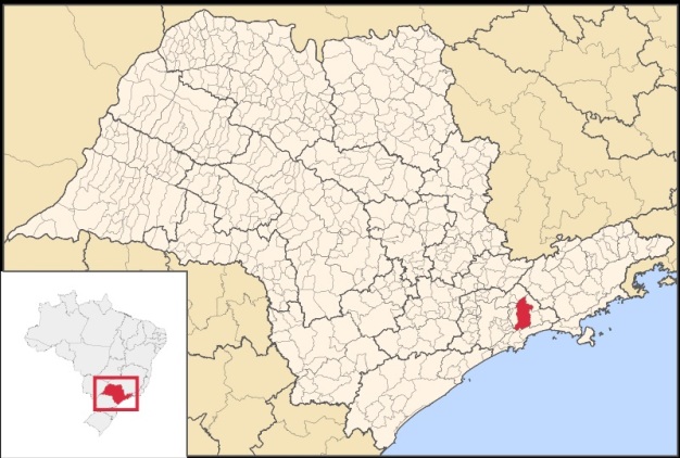 1 de Setembro – Mapa de localização — Mogi das Cruzes (SP) — 457 Anos em 2017.
