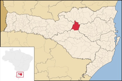 21 de Junho - Mapa de localização — Santa Cecília (SC) — 59 Anos.