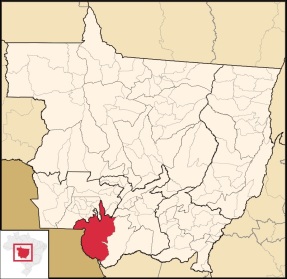 6 de Outubro - Mapa de localização — Cáceres (MT) — 249 Anos em 2017.