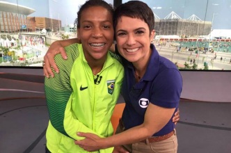 24 de Abril - 1992 - Rafaela Silva, judoca, medalhista olímpica, brasileira com Sandra Annenberg, nas Olimpíadas do Rio 2016.