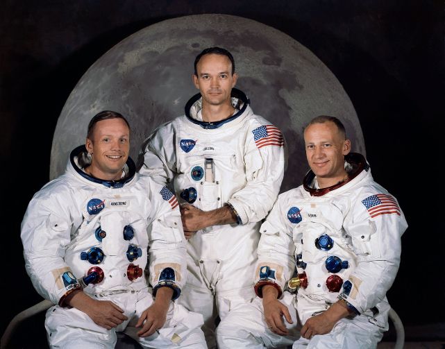 20 de Julho - Tripulação da Apollo 11- Neil Armstrong, Michael Collins e Edwin Audrin.