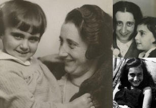 12 de Junho - 1929 – Anne Frank, escritora alemã e vítima judia dos nazistas - Fotomontagem com sua mãe.