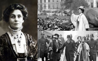 14 de Julho — Emmeline Pankhurst, uma das fundadoras do movimento britânico do sufragismo.