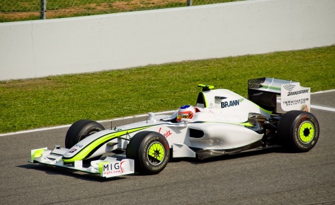 23 de Maio - Rubens durante o GP da Espanha, em 2009, pela Brawn GP.