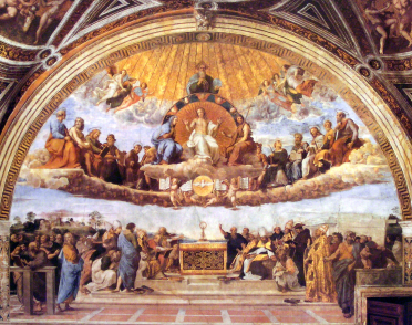 6 de Abril - Rafael, mestre da pintura e da arquitetura da escola de Florença, 6, Disputa, de 1510